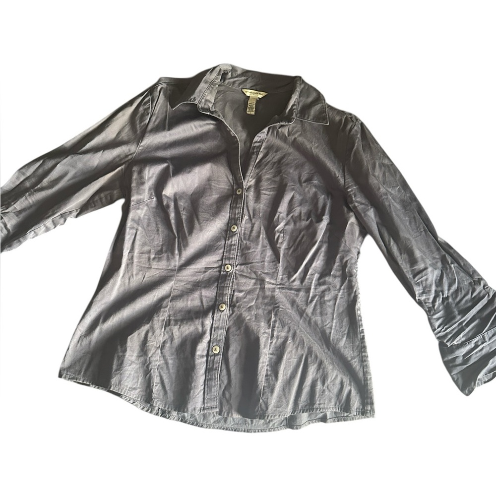 Banana Republic Charcoal Gray Button-Front Shirt